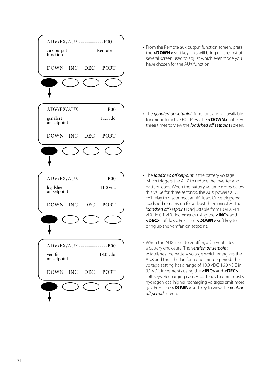 Outback Power Systems GVFX Series Inverter/Charger Programing Manual User Manual | Page 22 / 32