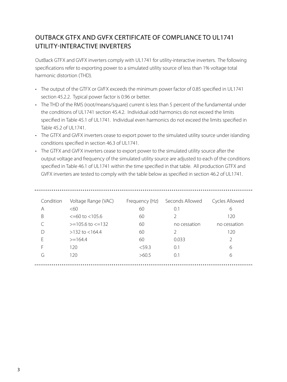 Outback Power Systems GVFX Series Inverter/Charger Programing Manual User Manual | Page 4 / 32
