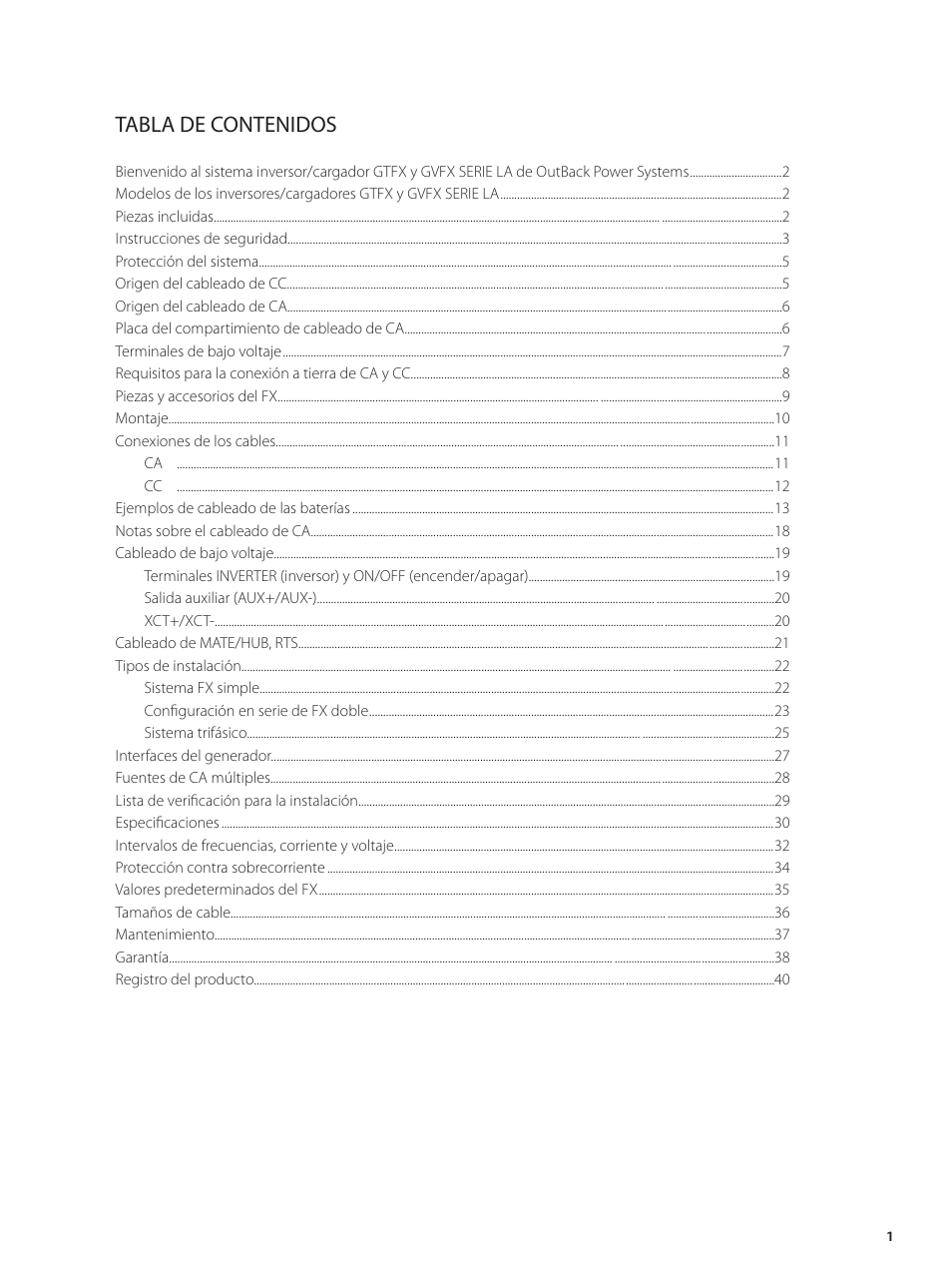 Outback Power Systems GVFX Series Inverter/Charger Installation Manual User Manual | Page 3 / 88