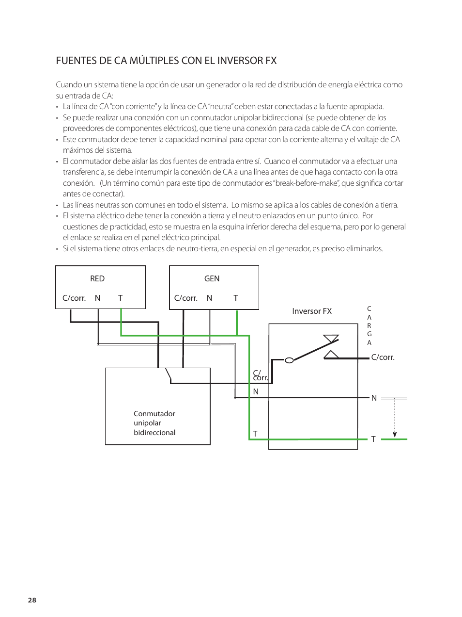 Fuentes de ca múltiples con el inversor fx | Outback Power Systems GVFX Series Inverter/Charger Installation Manual User Manual | Page 30 / 88