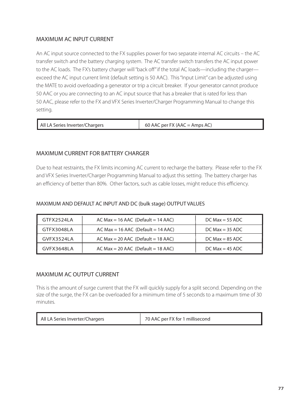 Outback Power Systems GVFX Series Inverter/Charger Installation Manual User Manual | Page 79 / 88