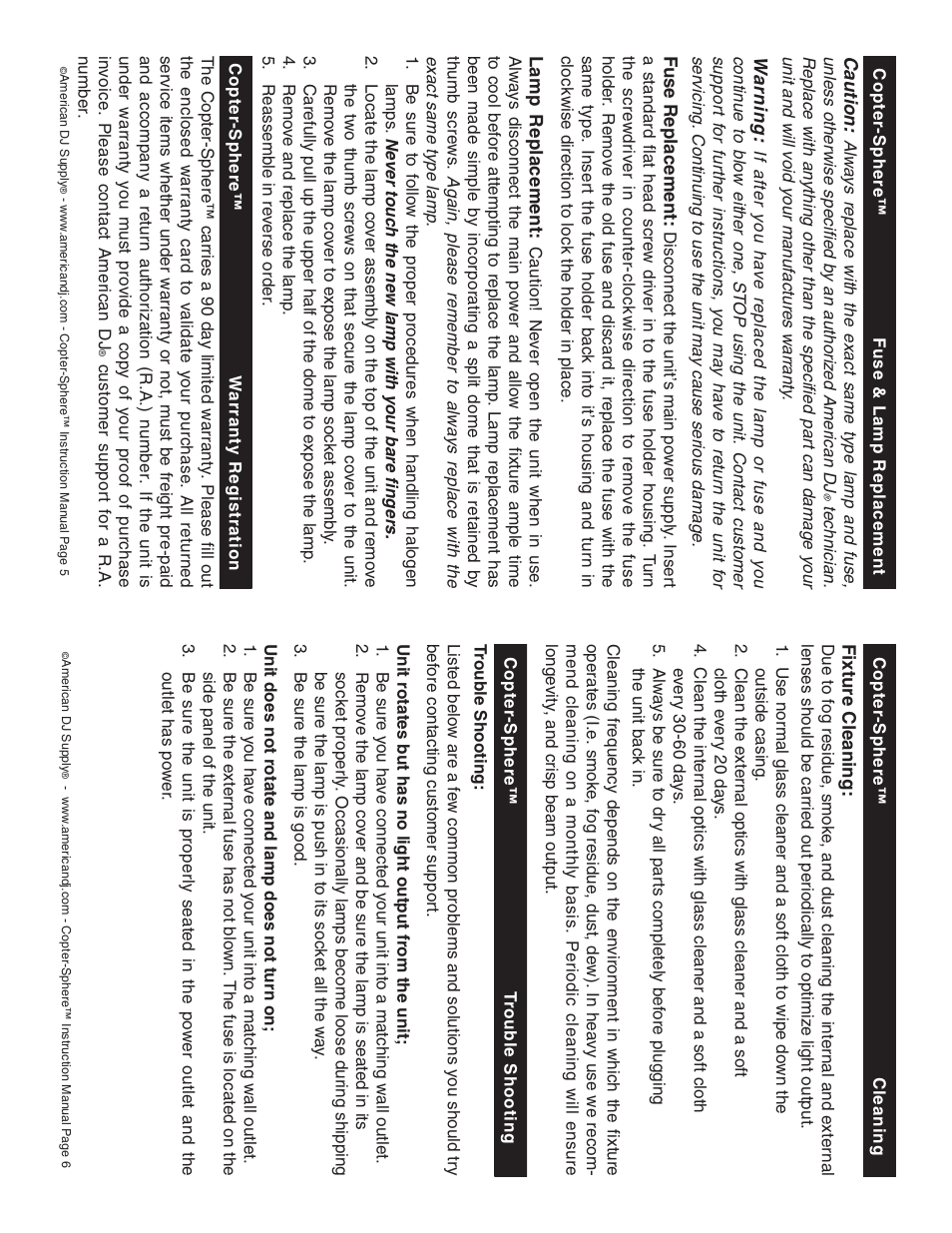American DJ Copter-Sphere User Manual | Page 3 / 4