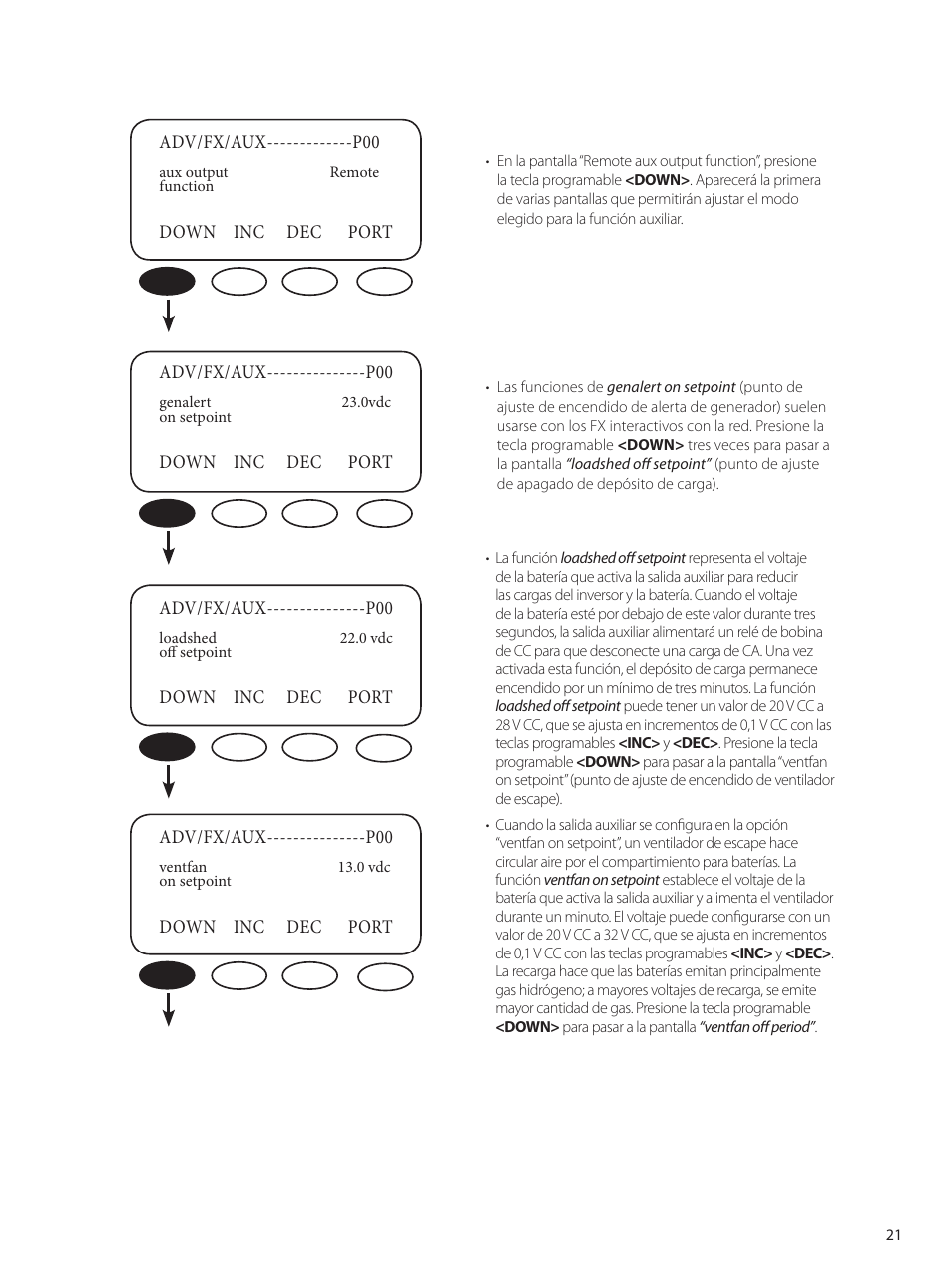 Outback Power Systems GVFX Series Inverter/Charger Programing Manual User Manual | Page 23 / 64