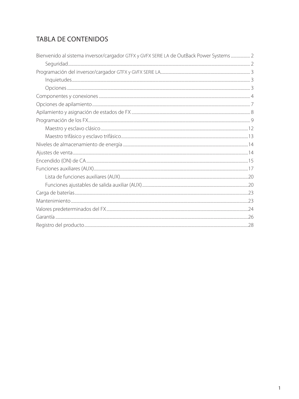 Outback Power Systems GVFX Series Inverter/Charger Programing Manual User Manual | Page 3 / 64