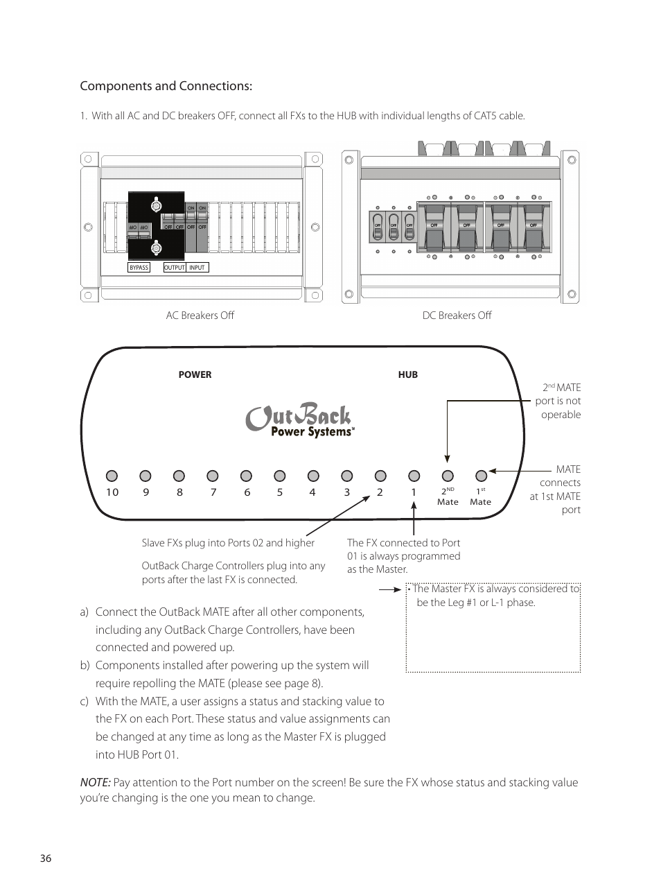 Components and connections | Outback Power Systems GVFX Series Inverter/Charger Programing Manual User Manual | Page 38 / 64