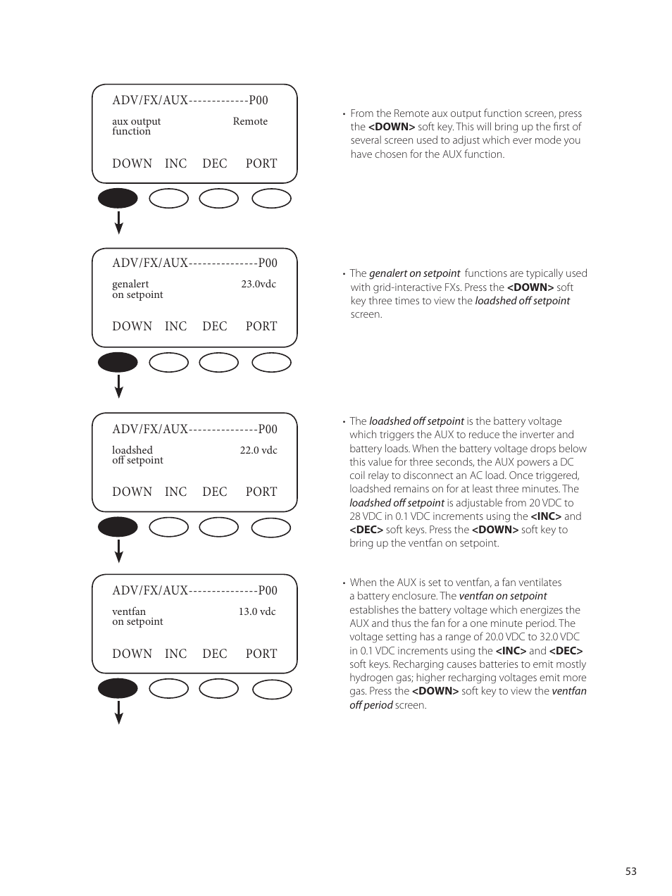 Outback Power Systems GVFX Series Inverter/Charger Programing Manual User Manual | Page 55 / 64