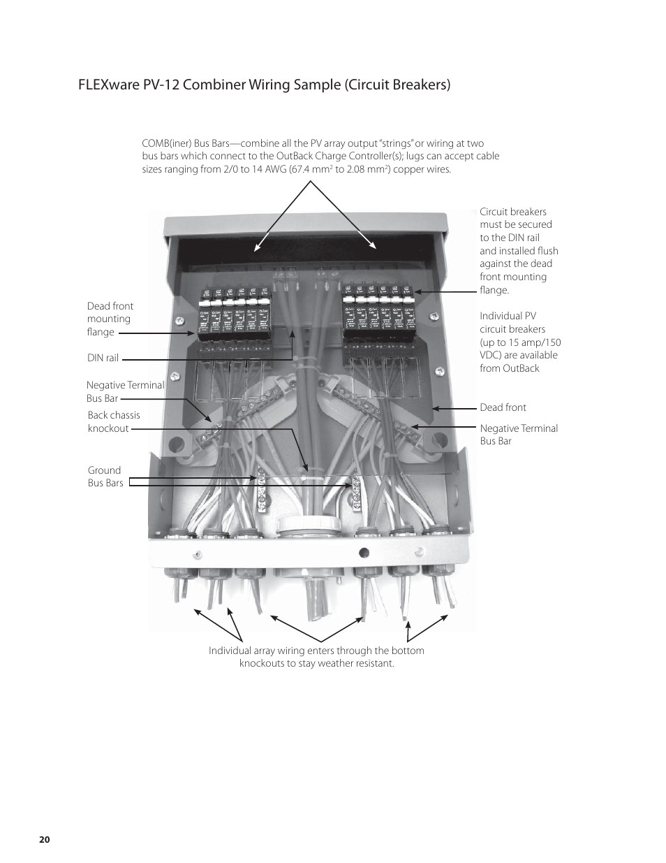 Outback Power Systems PV 12 Combiner User Manual | Page 22 / 28