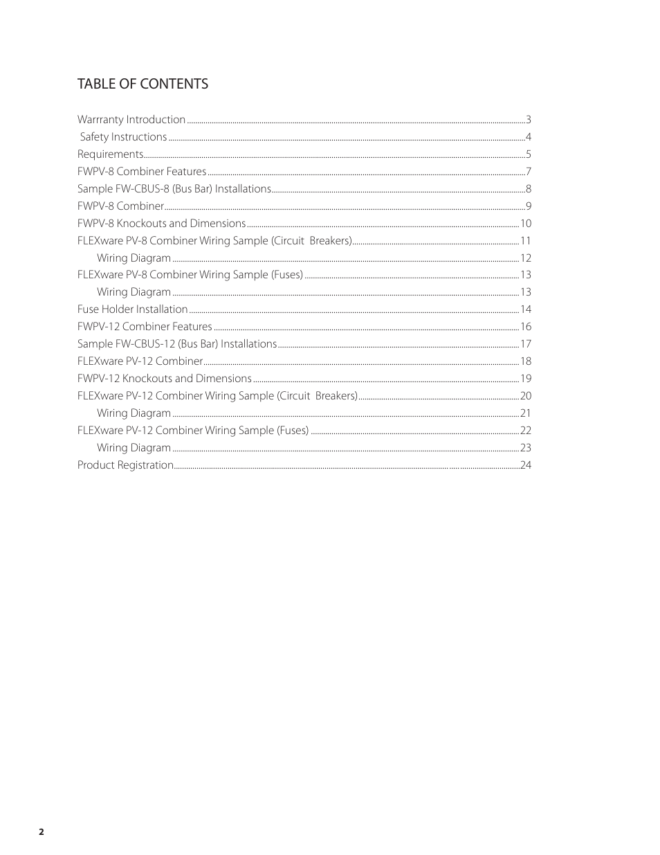 Outback Power Systems PV 12 Combiner User Manual | Page 4 / 28