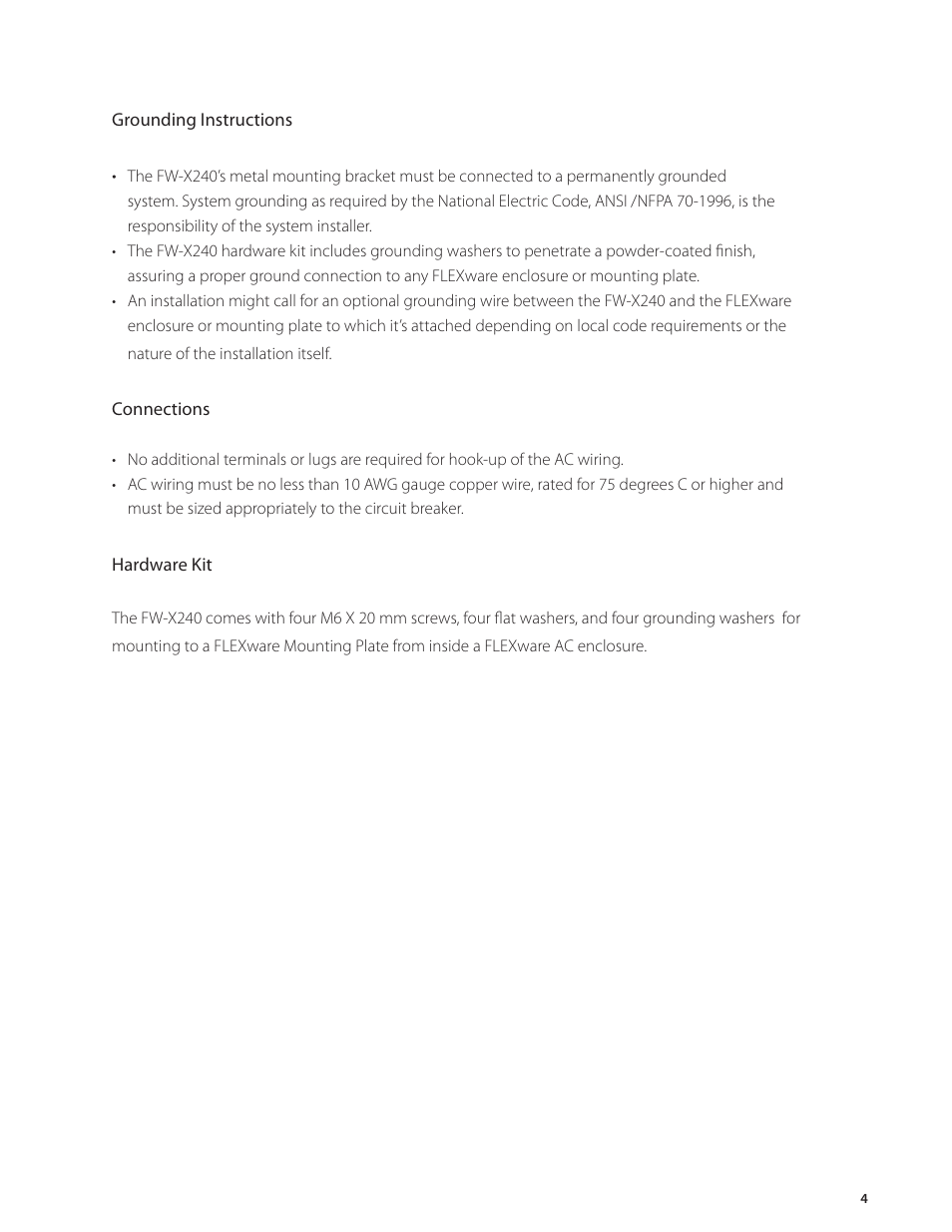 Outback Power Systems FW-X240 Installation Manual User Manual | Page 5 / 16