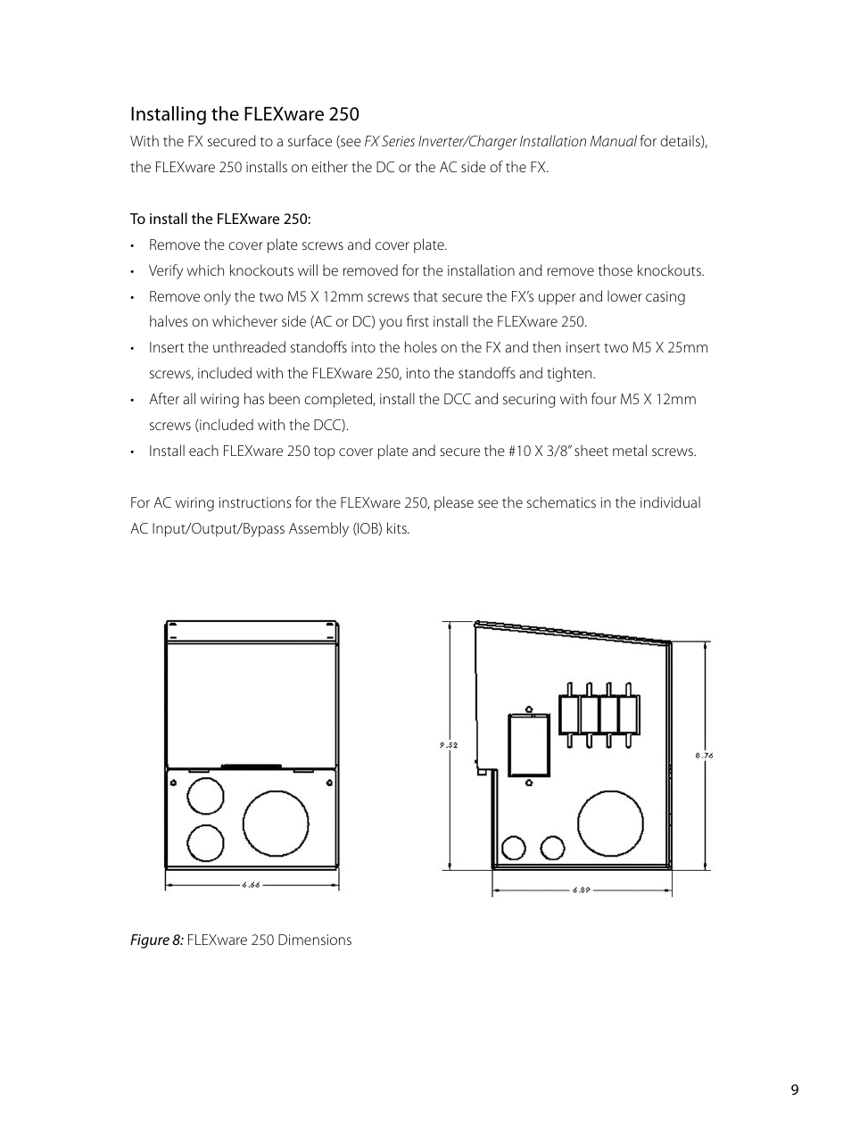 Installing the flexware 50 | Outback Power Systems FLEXware 250 - Users Guide User Manual | Page 11 / 16