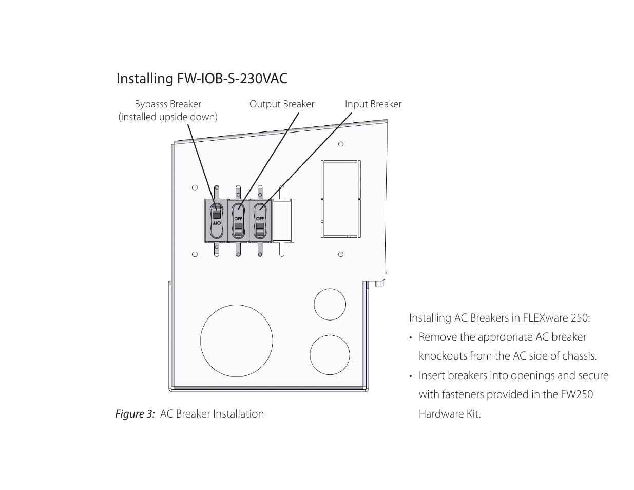 Installing fw-iob-s-230vac | Outback Power Systems FW-IOB-S-230VAC Input/Output/Bypass Assembly - Installation Instructions User Manual | Page 6 / 8