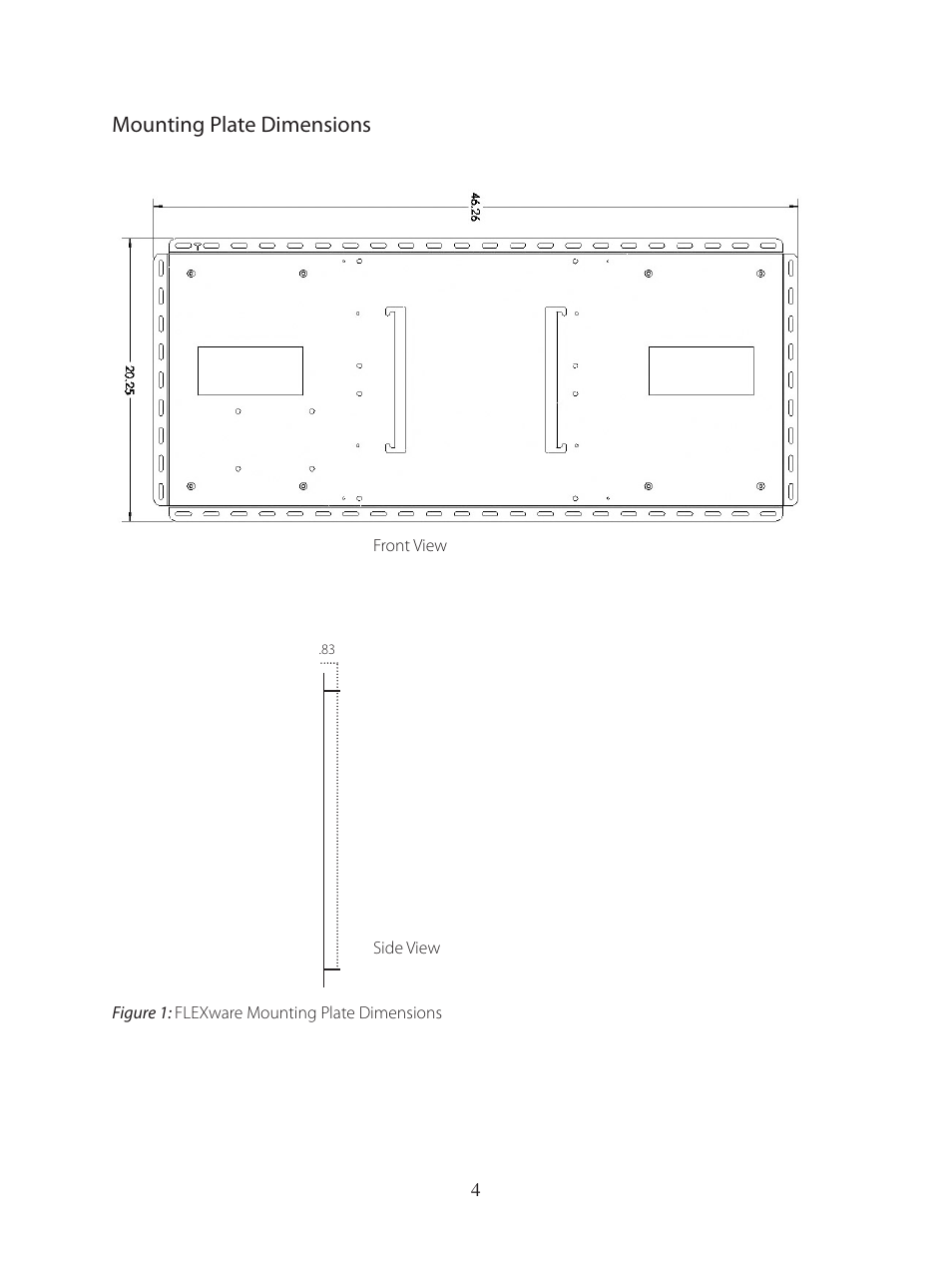 Mounting plate dimensions | Outback Power Systems FLEXware Mounting Plate Users Guide User Manual | Page 5 / 12