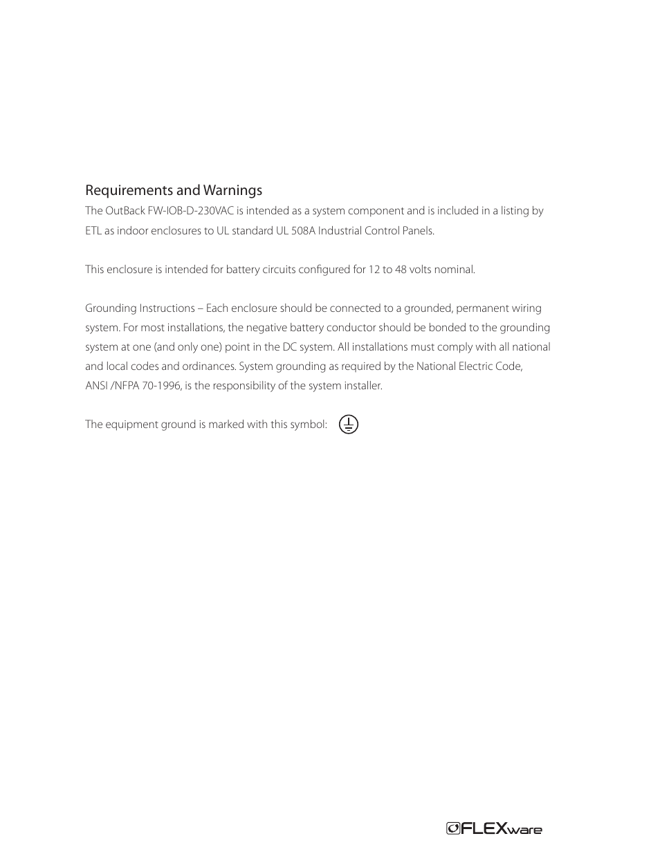 Outback Power Systems FW-IOB-D-230VAC Input/Output/Bypass Assembly - Installation Instructions User Manual | Page 3 / 8