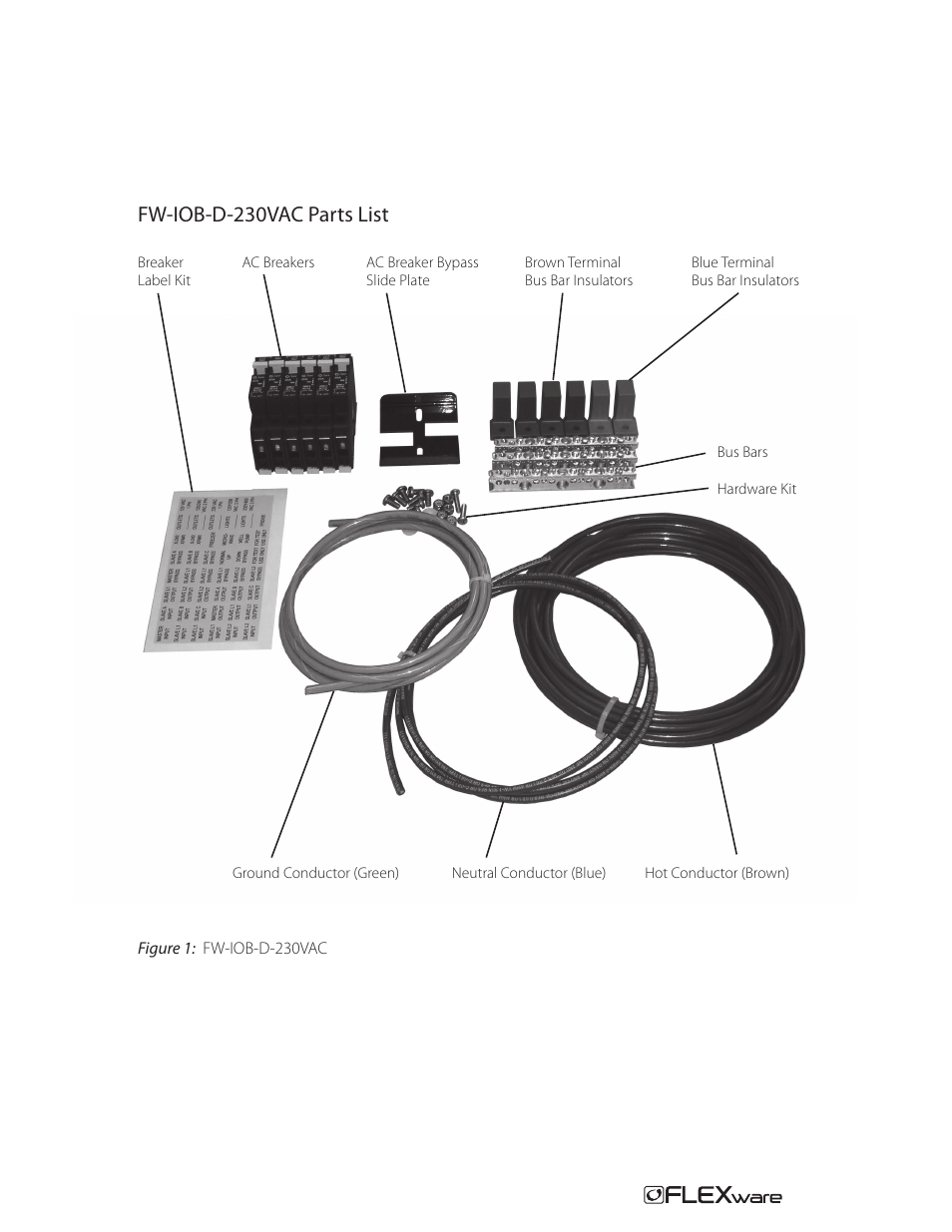 Fw-iob-d-230vac parts list | Outback Power Systems FW-IOB-D-230VAC Input/Output/Bypass Assembly - Installation Instructions User Manual | Page 4 / 8