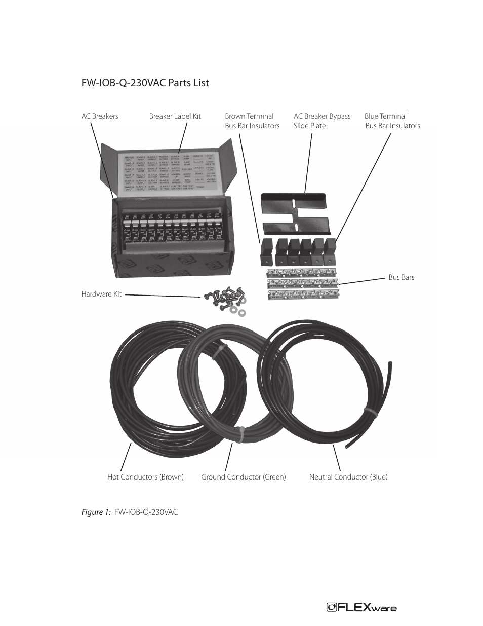 Fw-iob-q-230vac parts list | Outback Power Systems FW-IOB-Q-230VAC Input/Output/Bypass Assembly - Installation Instructions User Manual | Page 4 / 8