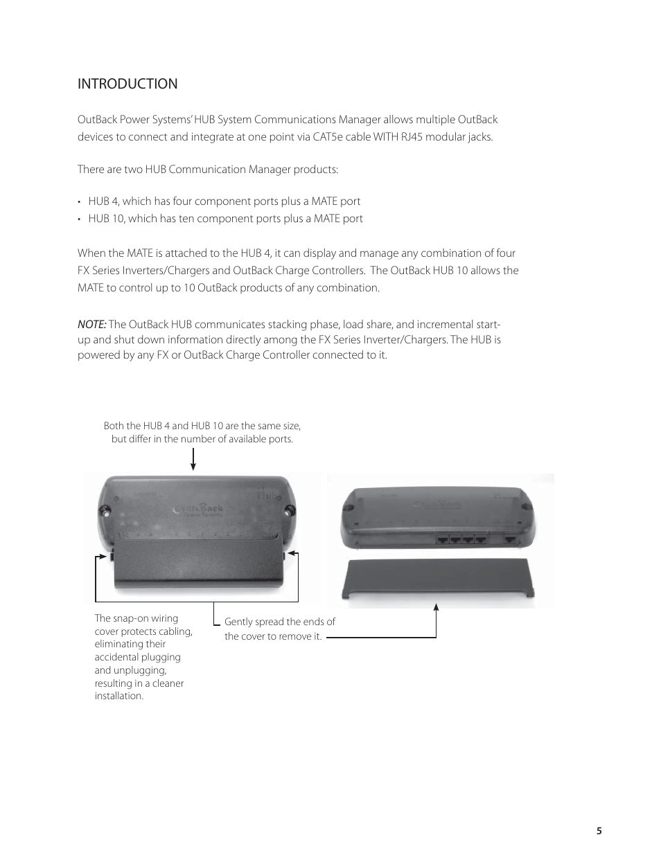 Introduction | Outback Power Systems HUB-10 System Communication Manager User’s Manual User Manual | Page 6 / 19