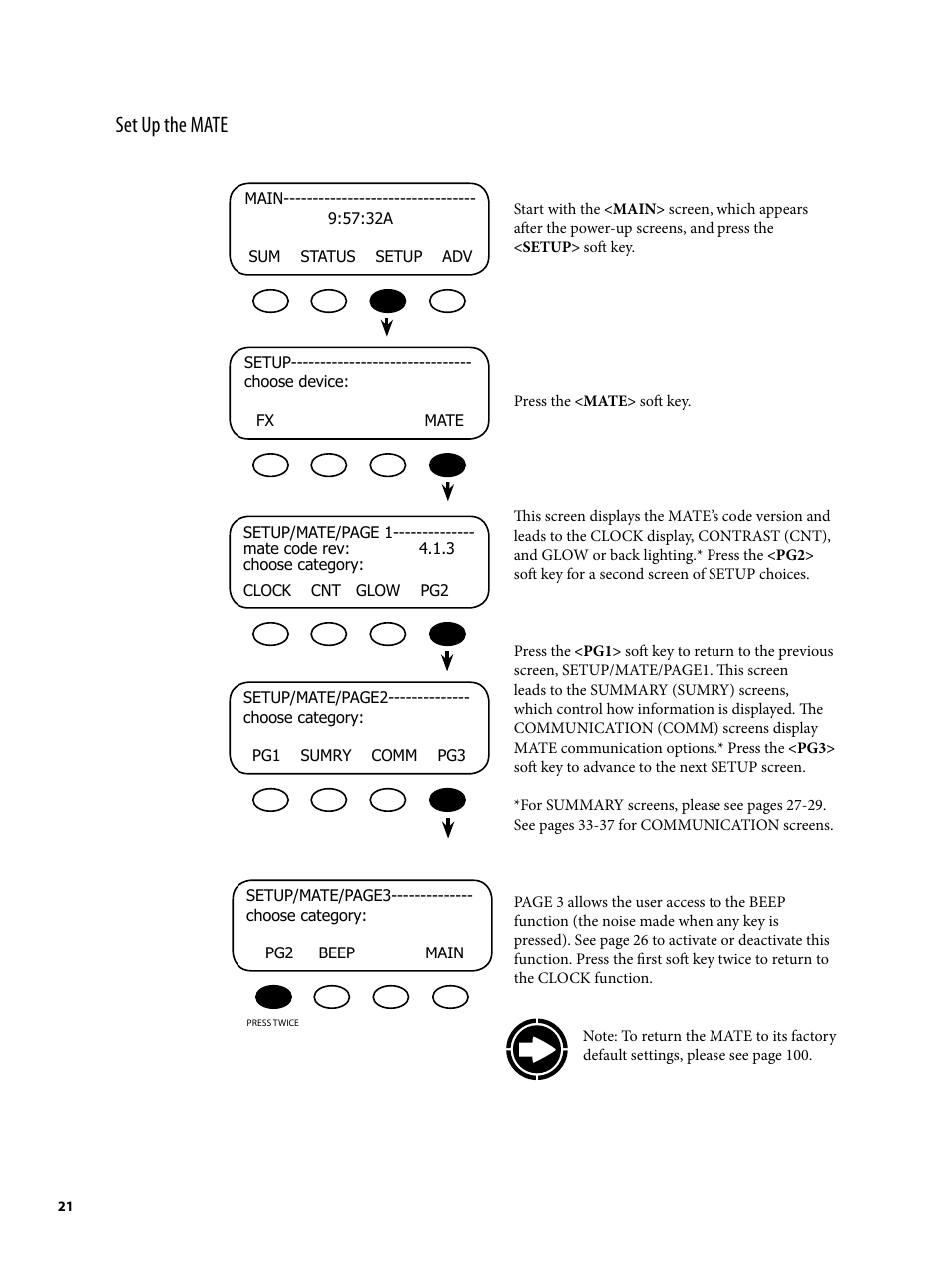 Set up the mate | Outback Power Systems MATE2 System Controller and Display Installation and User Manual User Manual | Page 21 / 132