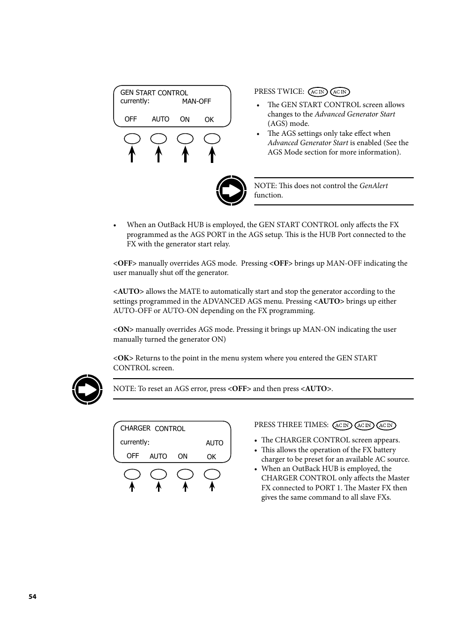 Outback Power Systems MATE2 System Controller and Display Installation and User Manual User Manual | Page 54 / 132