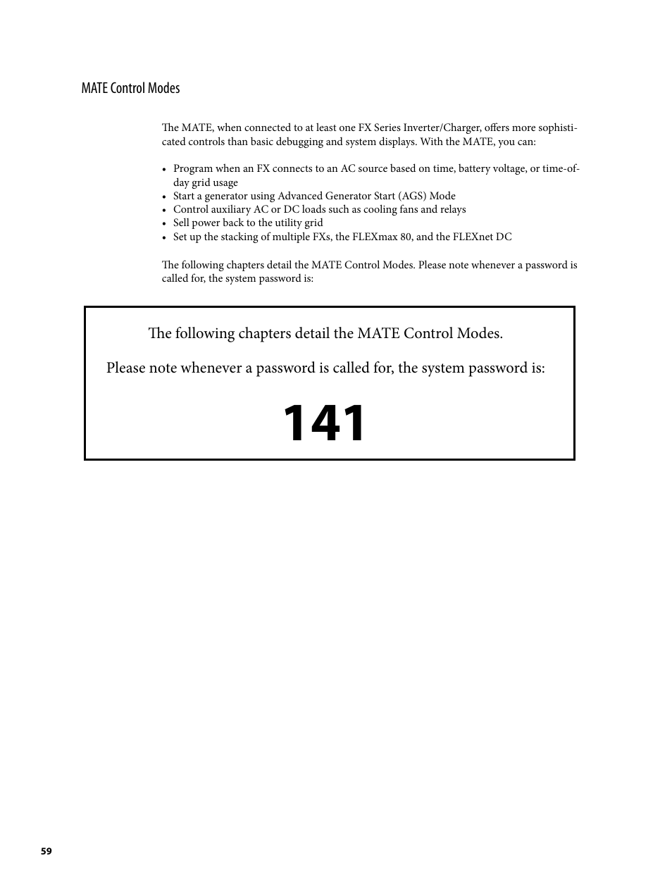 Outback Power Systems MATE2 System Controller and Display Installation and User Manual User Manual | Page 59 / 132