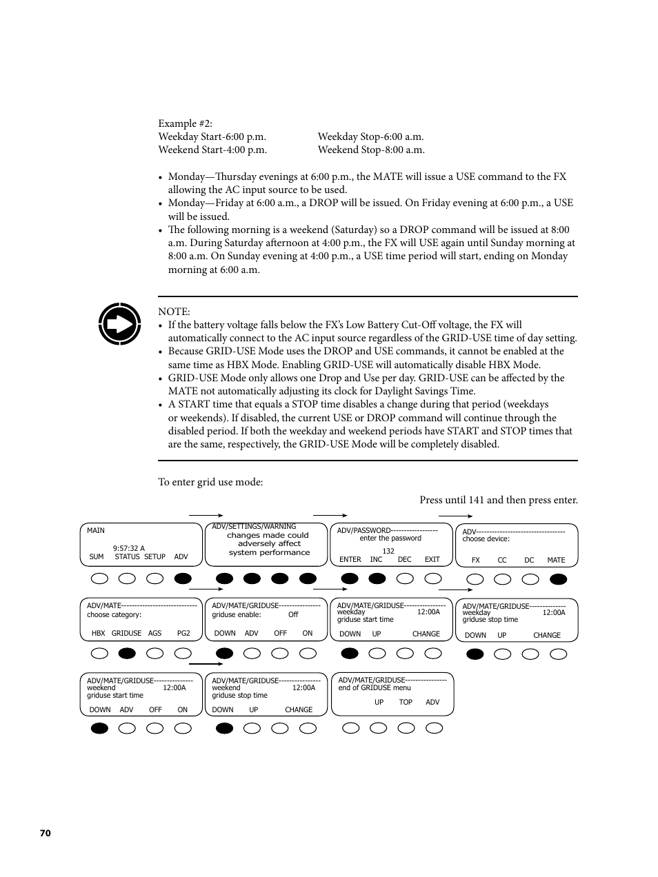 Outback Power Systems MATE2 System Controller and Display Installation and User Manual User Manual | Page 70 / 132