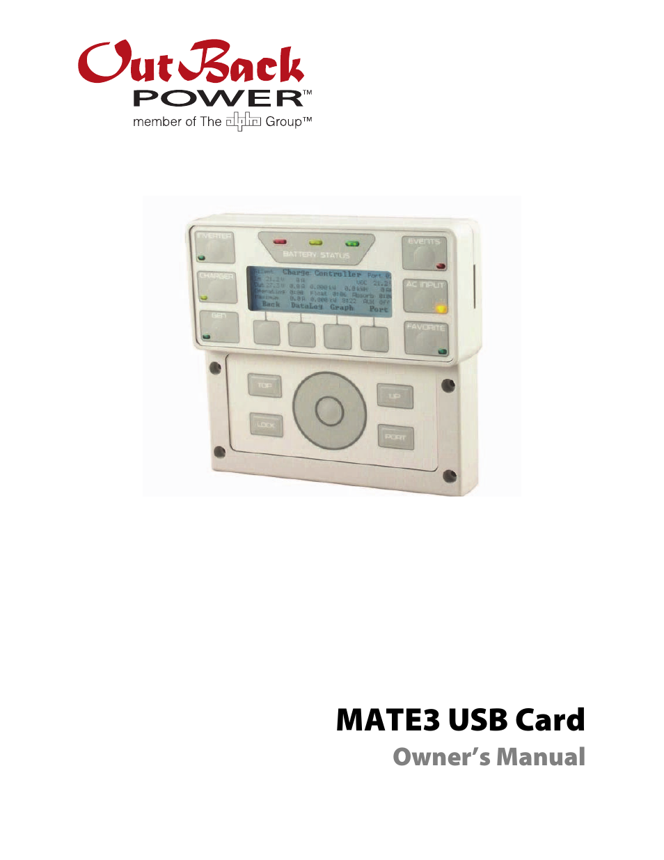 Outback Power Systems MATE3 USB Card Owner’s Manual User Manual | 24 pages