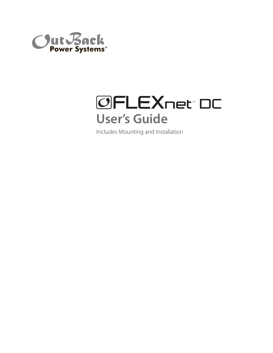 Outback Power Systems FLEXnet DC Users Guide User Manual | 34 pages