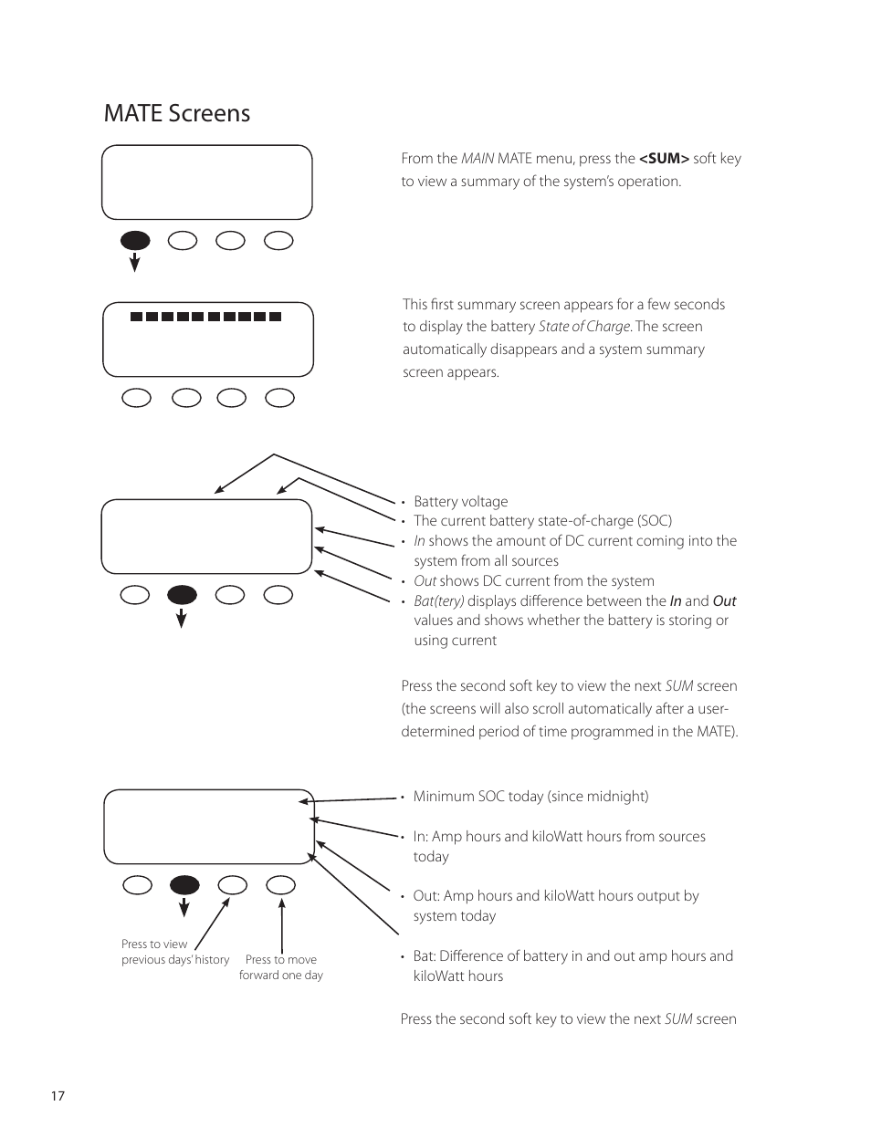 Mate screens | Outback Power Systems FLEXnet DC Users Guide User Manual | Page 18 / 34