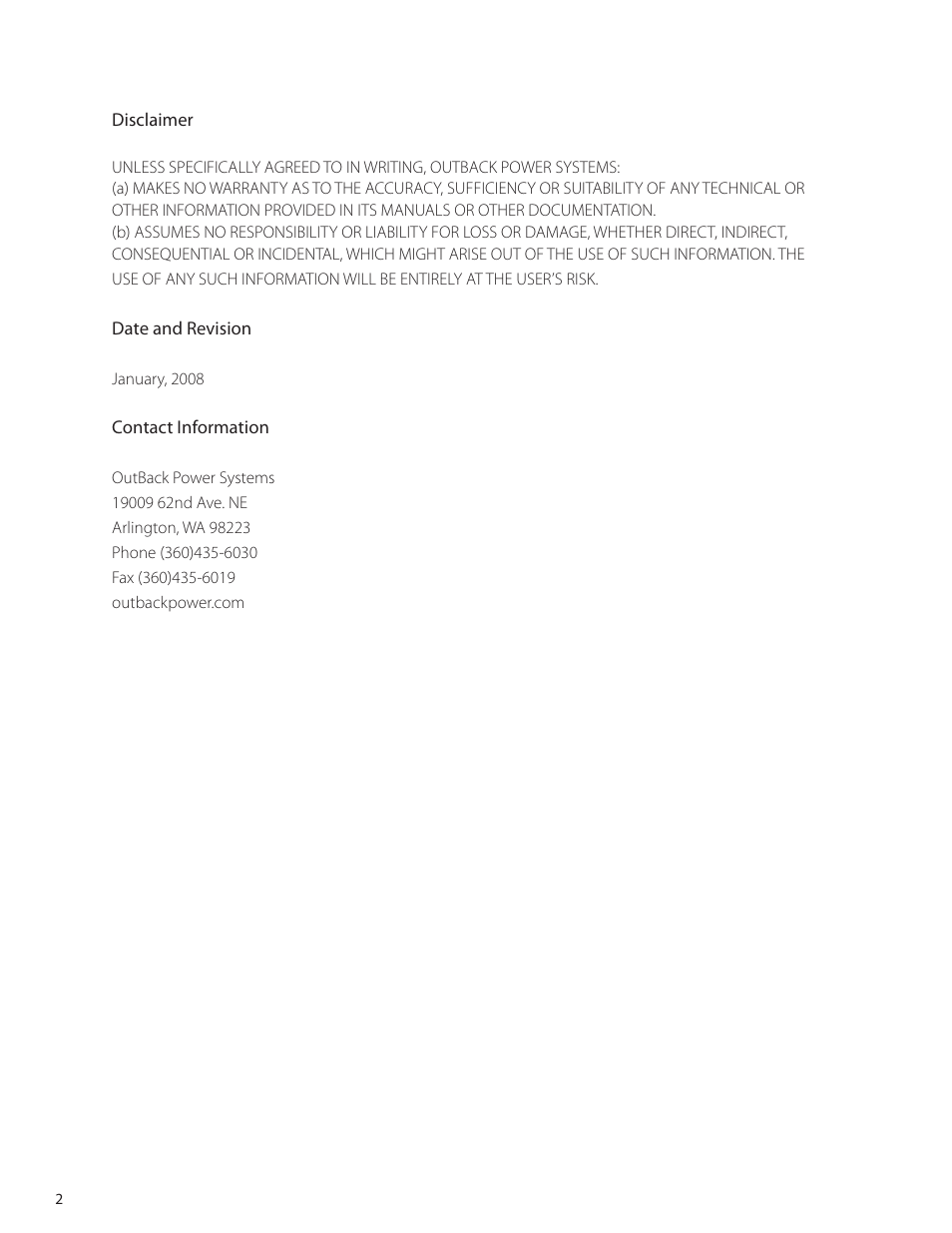 Outback Power Systems FLEXnet DC Users Guide User Manual | Page 3 / 34