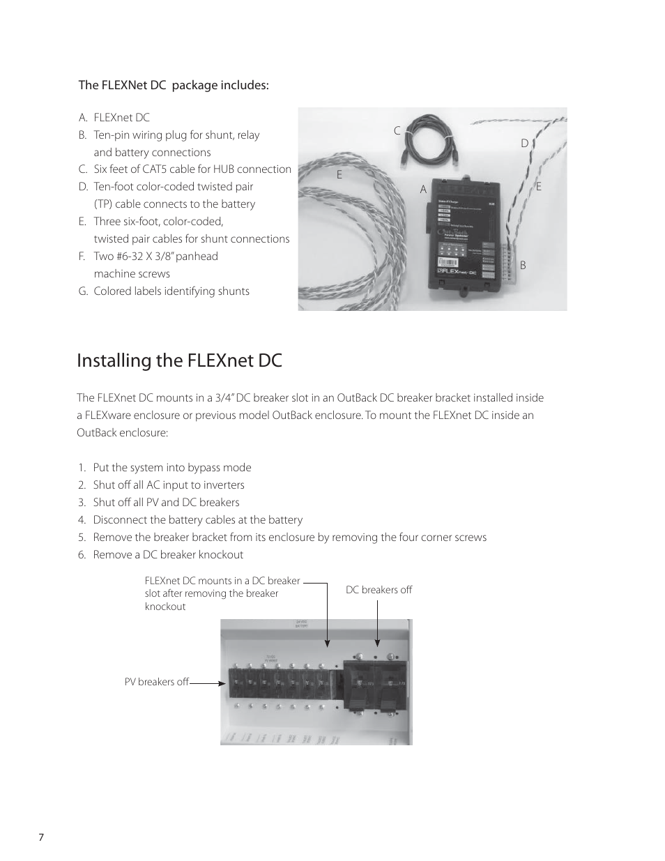 Installing the flexnet dc | Outback Power Systems FLEXnet DC Users Guide User Manual | Page 8 / 34