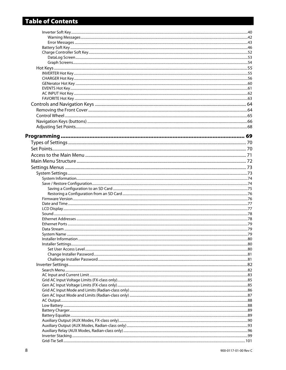 Outback Power Systems MATE3 Owners Manual User Manual | Page 10 / 190