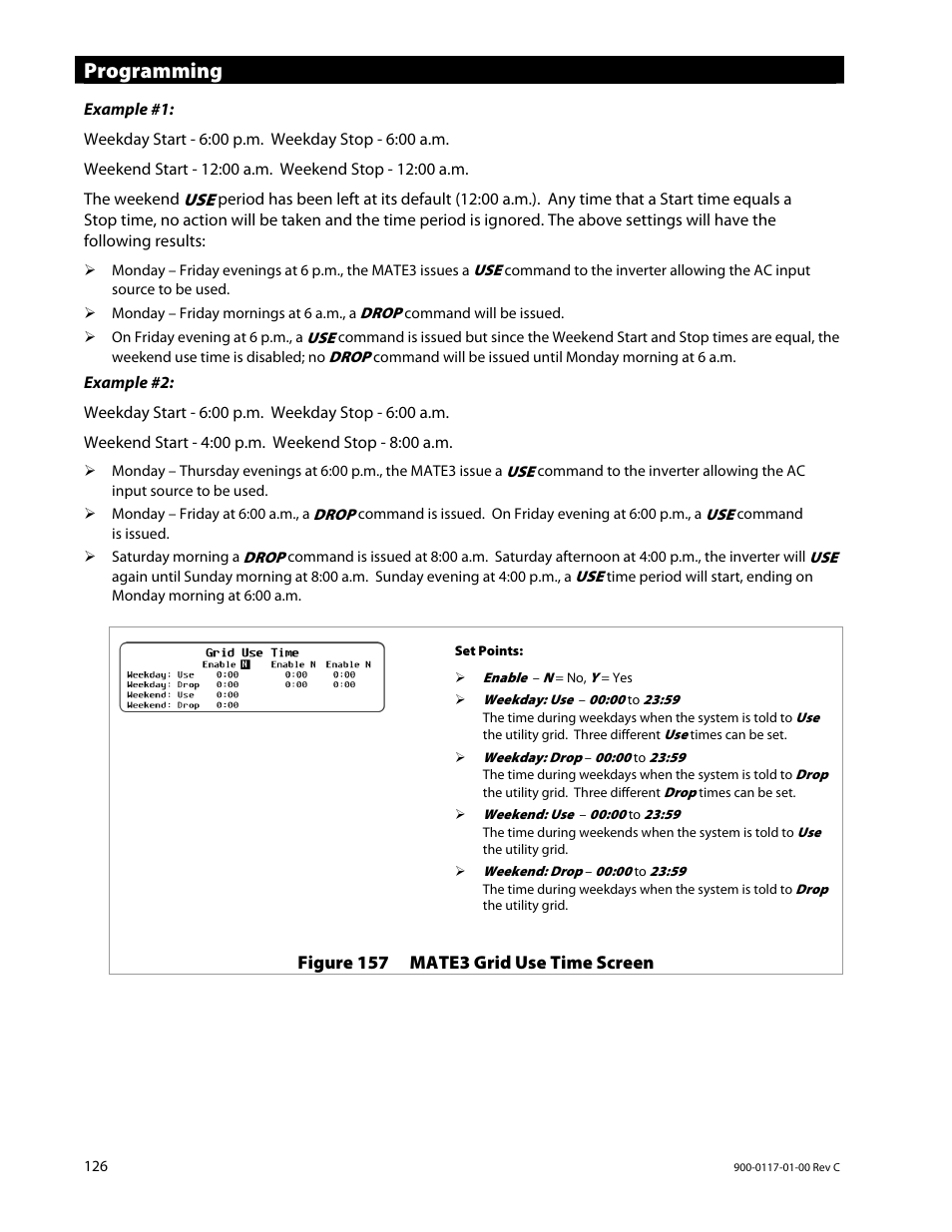 Programming | Outback Power Systems MATE3 Owners Manual User Manual | Page 128 / 190