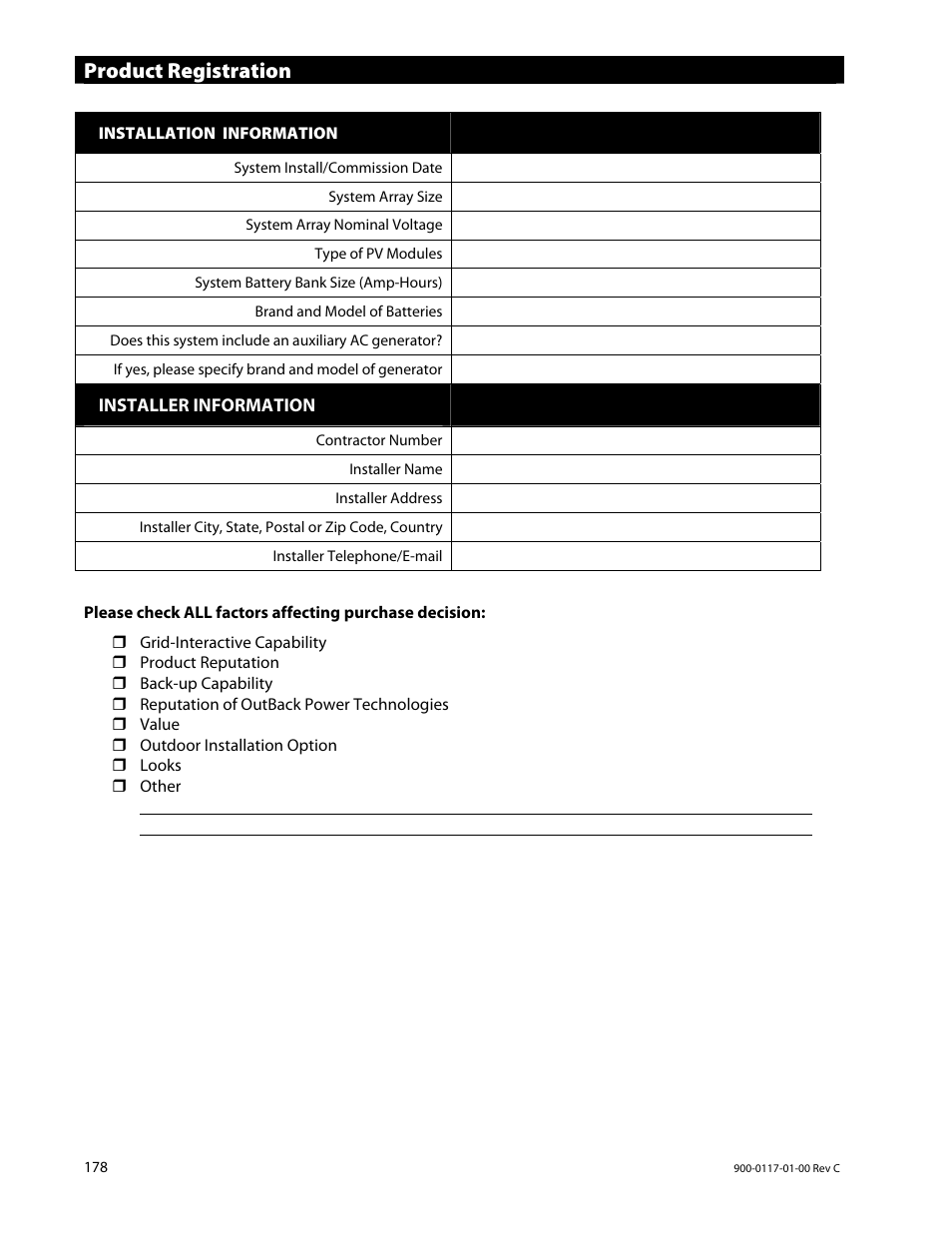 Product registration | Outback Power Systems MATE3 Owners Manual User Manual | Page 180 / 190