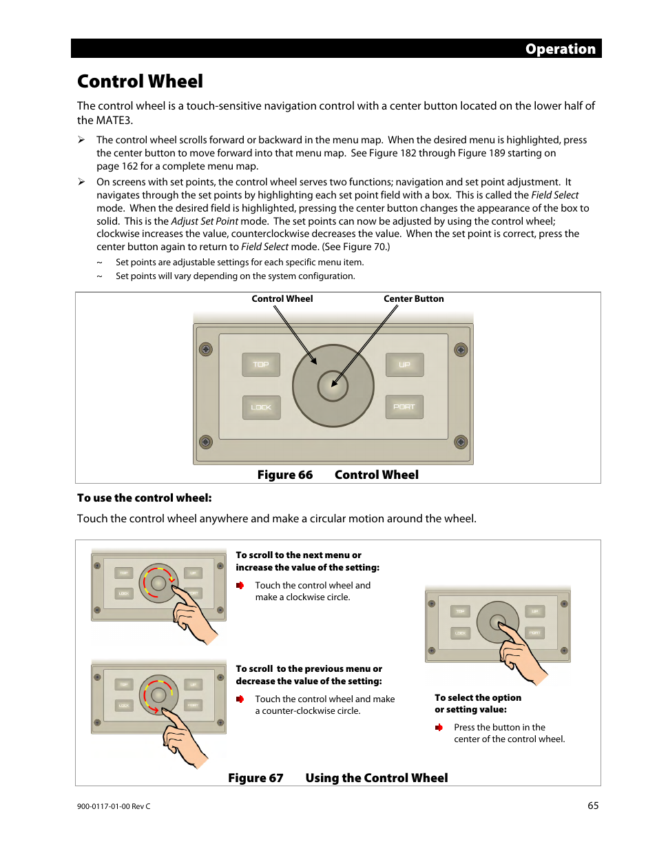 Control wheel, Operation | Outback Power Systems MATE3 Owners Manual User Manual | Page 67 / 190