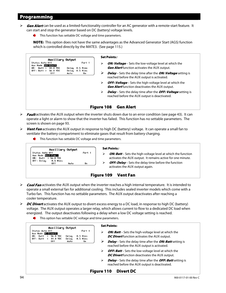 Programming | Outback Power Systems MATE3 Owners Manual User Manual | Page 96 / 190