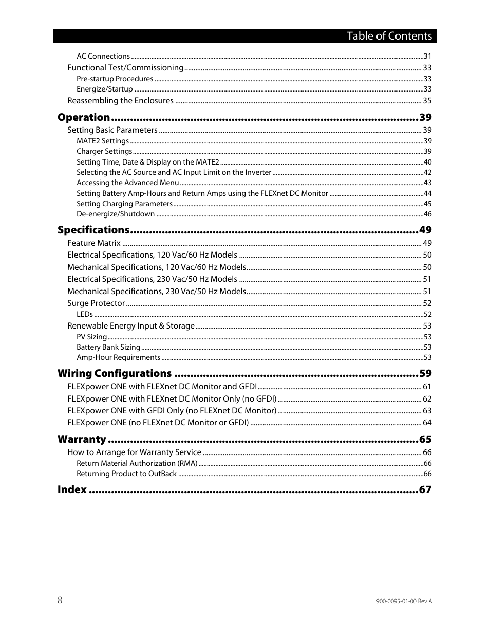 Outback Power Systems FLEXpower ONE One Fully Pre-Wired Single Inverter System Installation Manual User Manual | Page 10 / 72