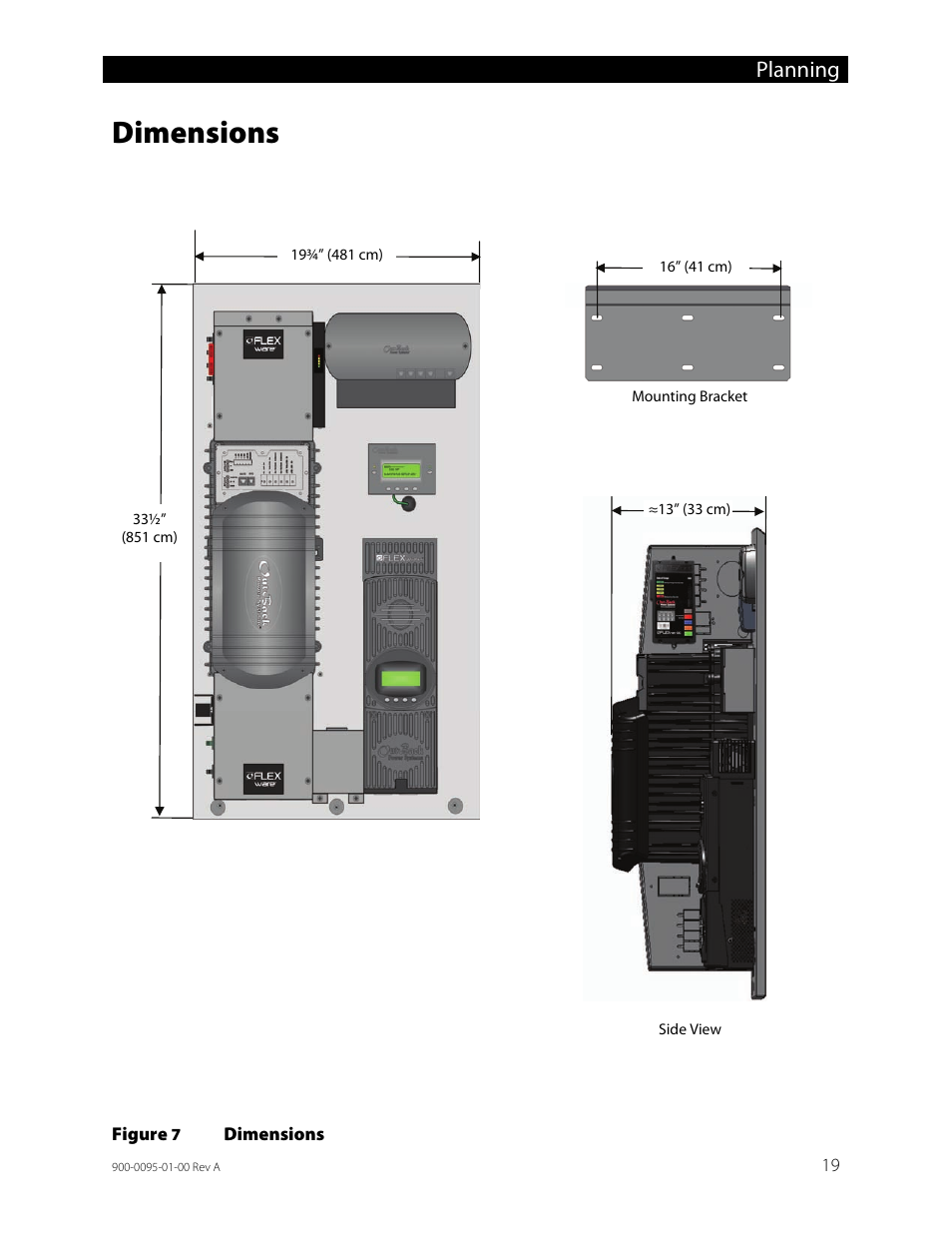 Dimensions, Figure 7, Planning | Outback Power Systems FLEXpower ONE One Fully Pre-Wired Single Inverter System Installation Manual User Manual | Page 21 / 72