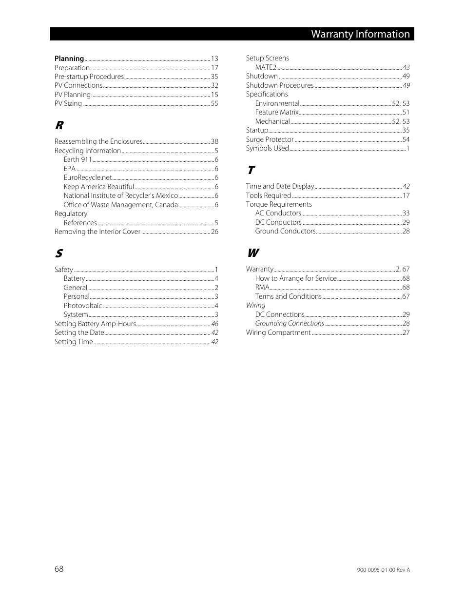 Warranty information | Outback Power Systems FLEXpower ONE One Fully Pre-Wired Single Inverter System Installation Manual User Manual | Page 70 / 72