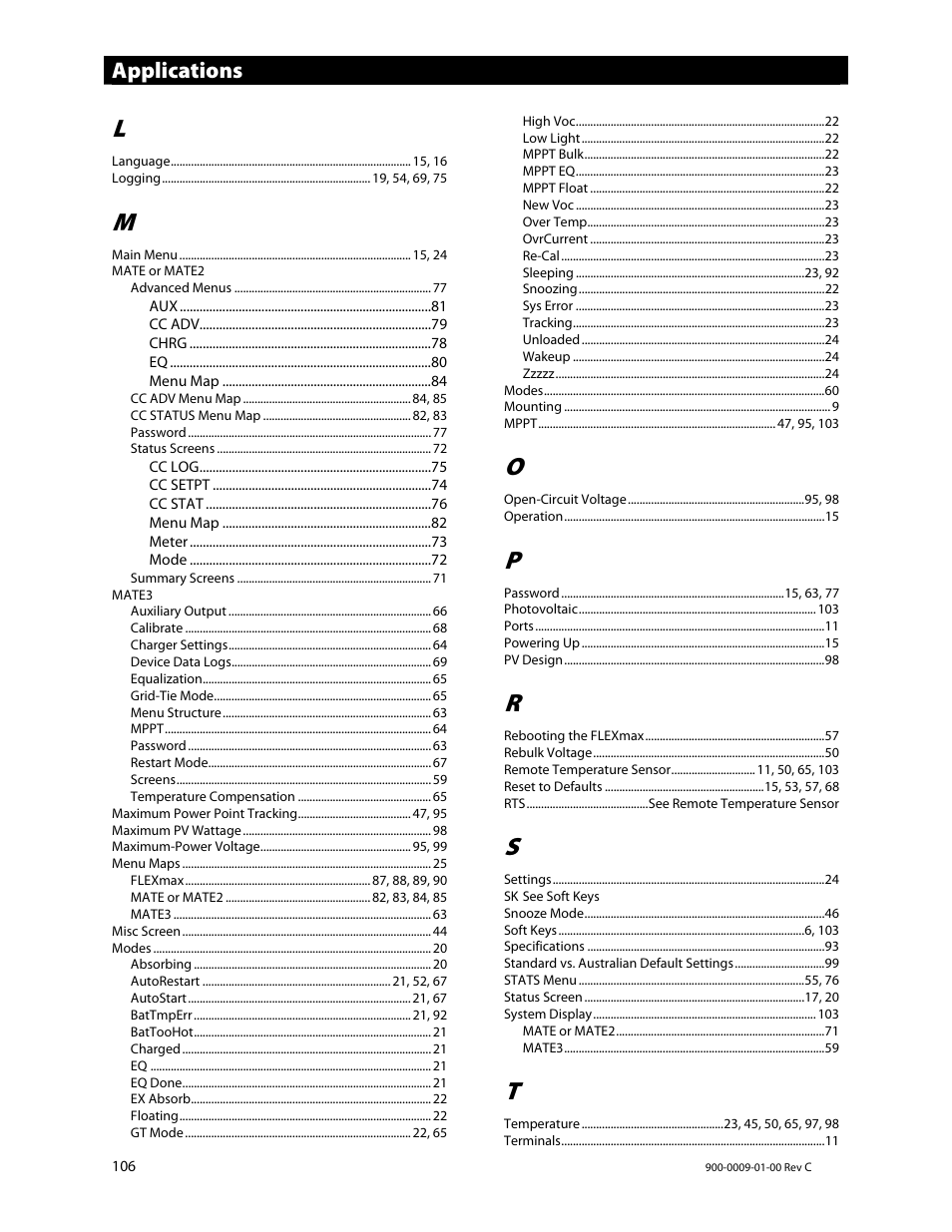 Applications | Outback Power Systems FLEXmax 80 Owners Manual User Manual | Page 108 / 112