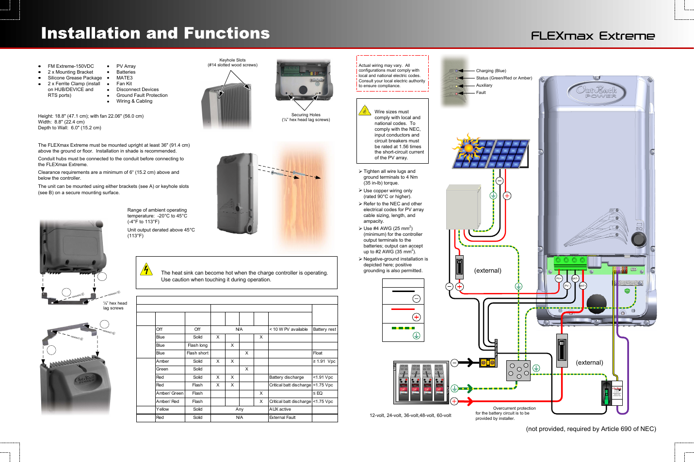 Outback Power Systems FLEXmax Extreme Quick Start Guide User Manual | 2 pages