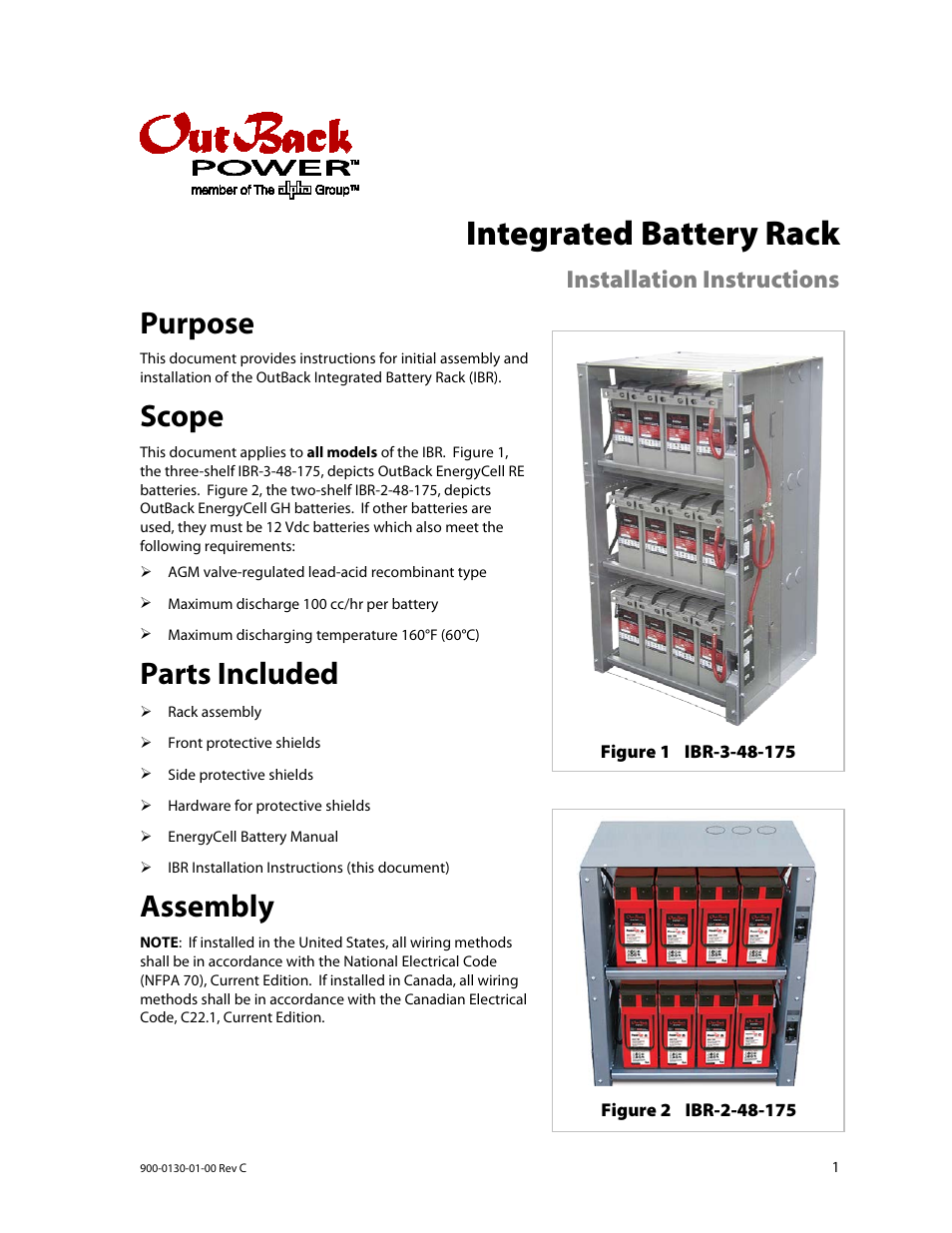 Outback Power Systems IBR-2 User Manual | 4 pages