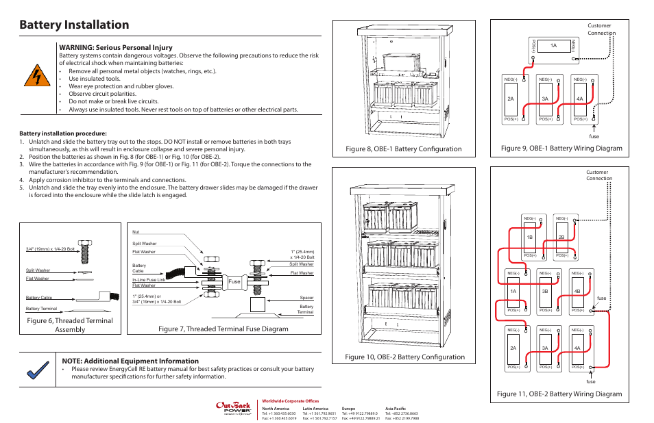 Important safety instructions, Read and save these instructions, Additional resources | Safety instructions, Battery installation, Warning: personal injury, Warning: explosion, electrocution, or fire hazard, Never charge a frozen battery | Outback Power Systems OBE 1 & 2 Quick Start Guide User Manual | Page 3 / 3