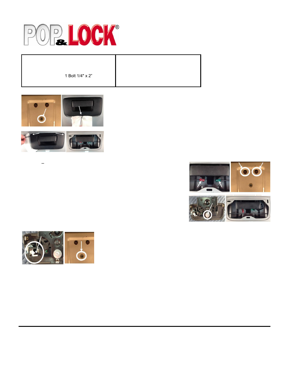 Pop & Lock PL1350C User Manual | 2 pages