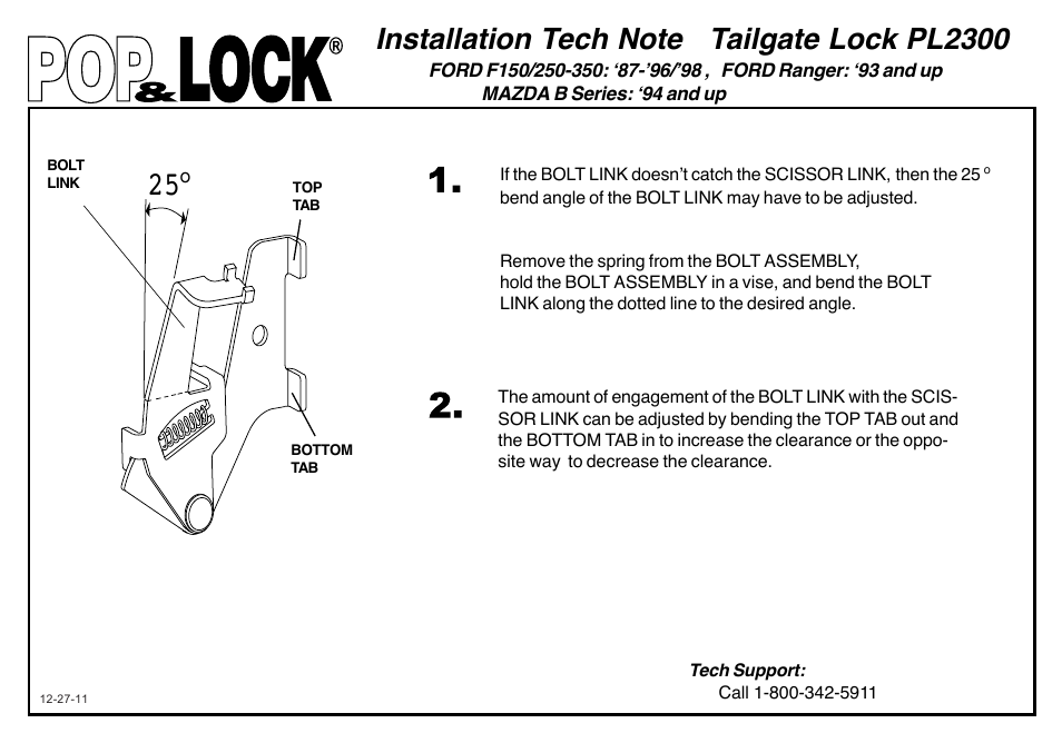 Pop & Lock PL2300C User Manual | Page 2 / 3