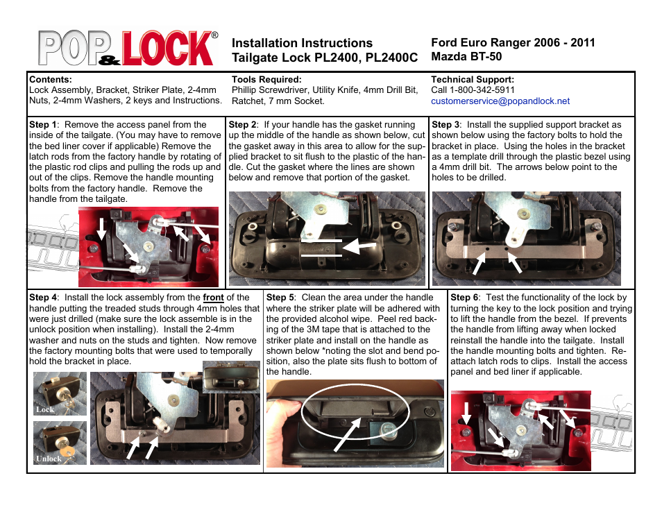 Pop & Lock PL2400C User Manual | 2 pages