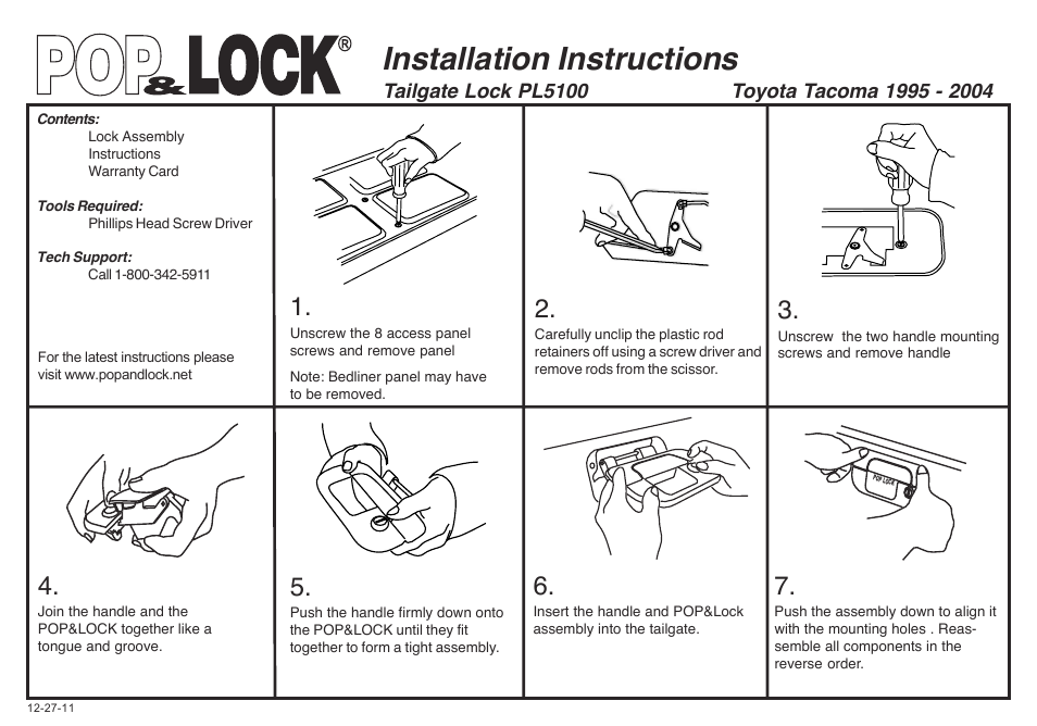 Pop & Lock PL5100 User Manual | 2 pages