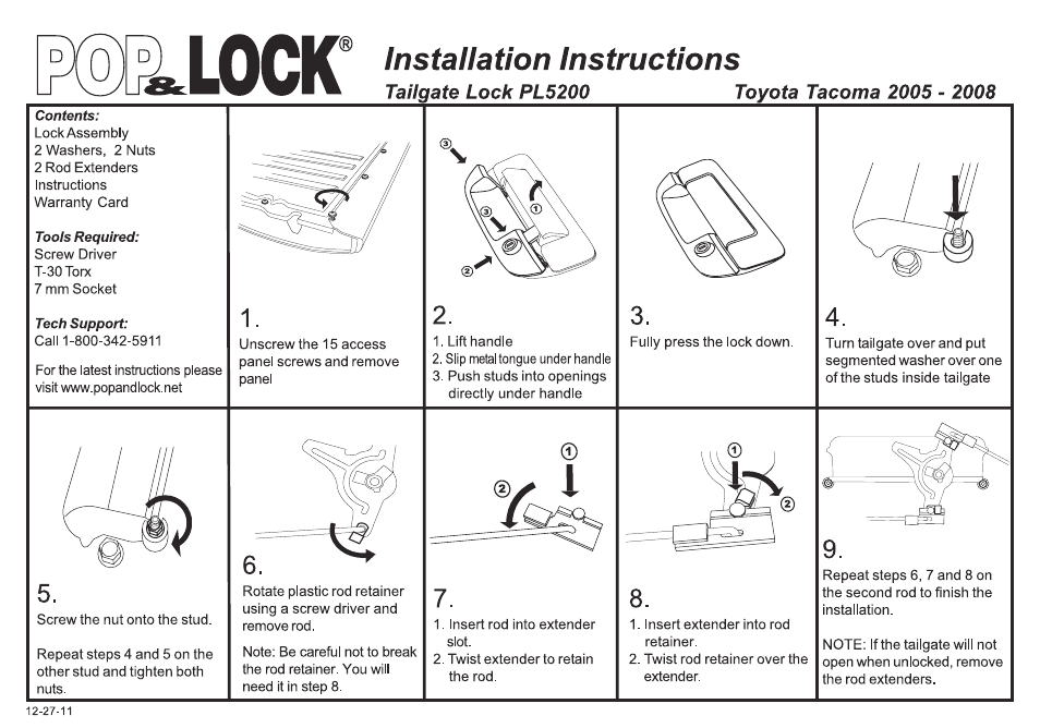 Pop & Lock PL5200 User Manual | 2 pages