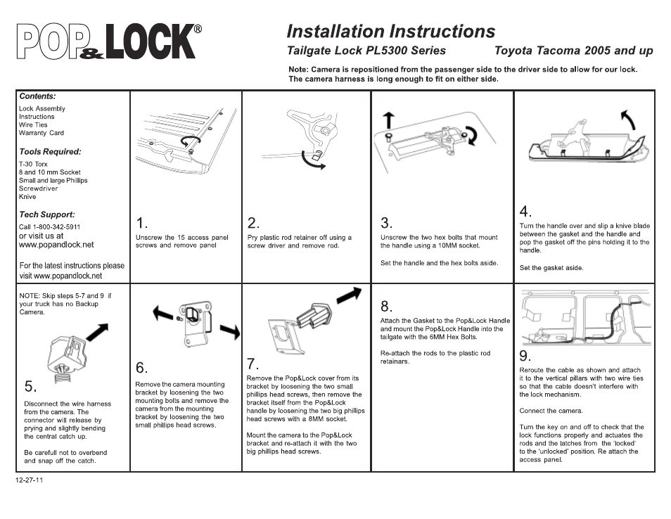 Pop & Lock PL5305 User Manual | 2 pages