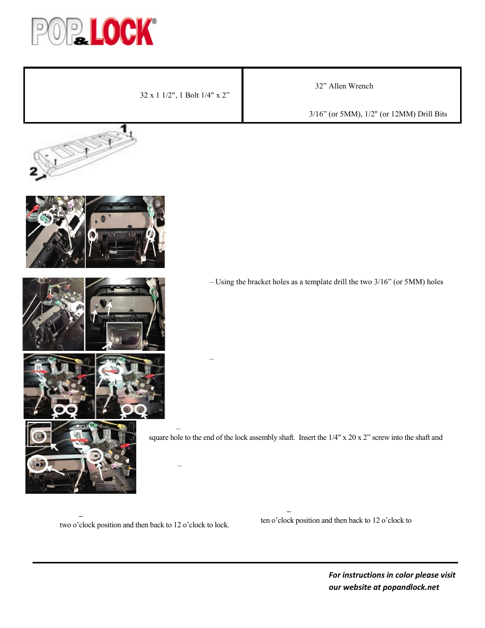 Pop & Lock PL8660 User Manual | 3 pages