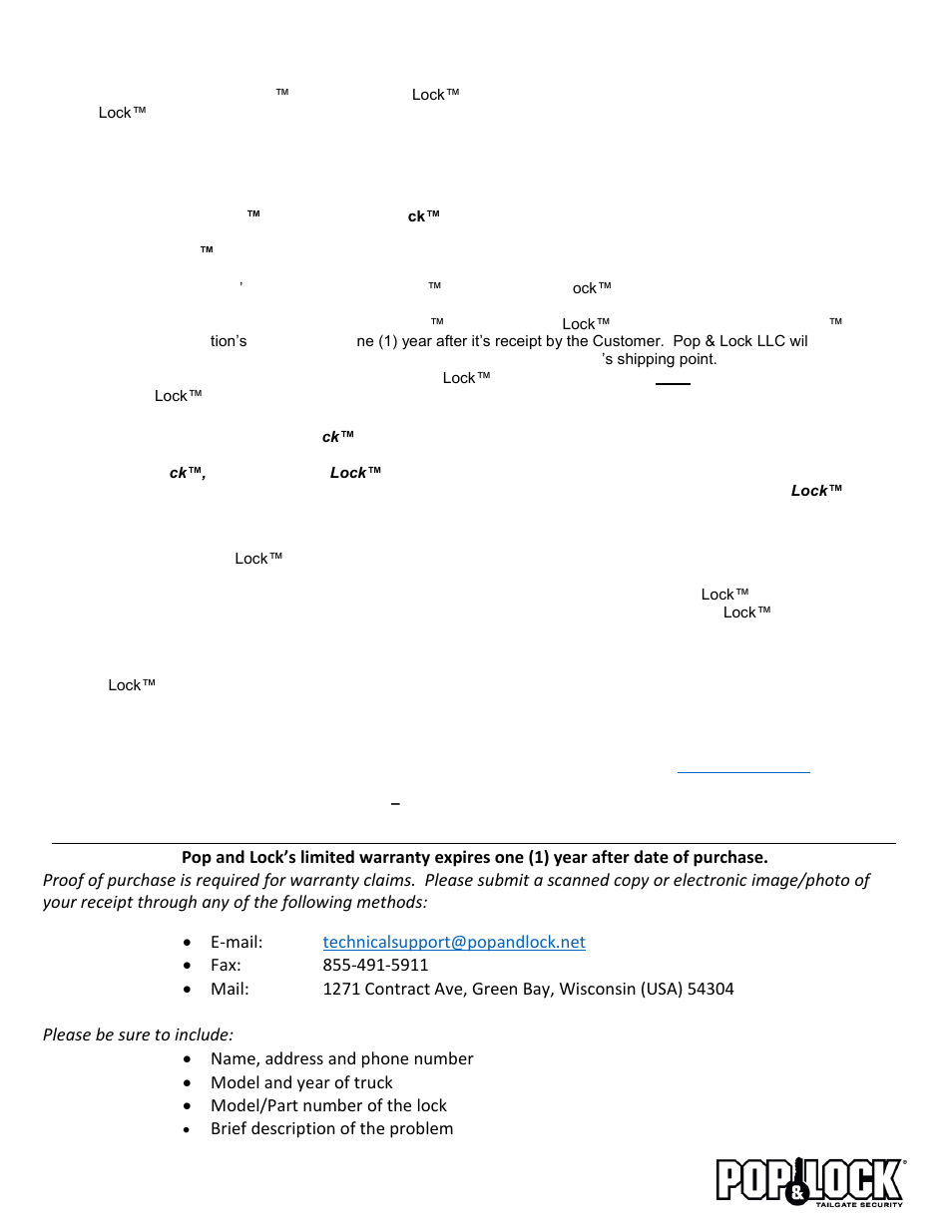 Pop & Lock PL8660 User Manual | Page 3 / 3