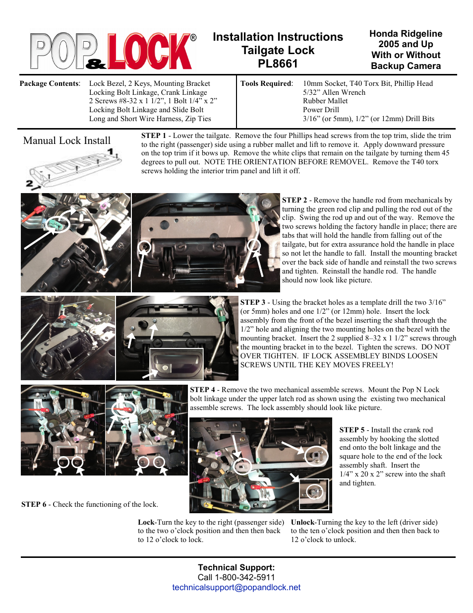 Pop & Lock PL8662 User Manual | 3 pages